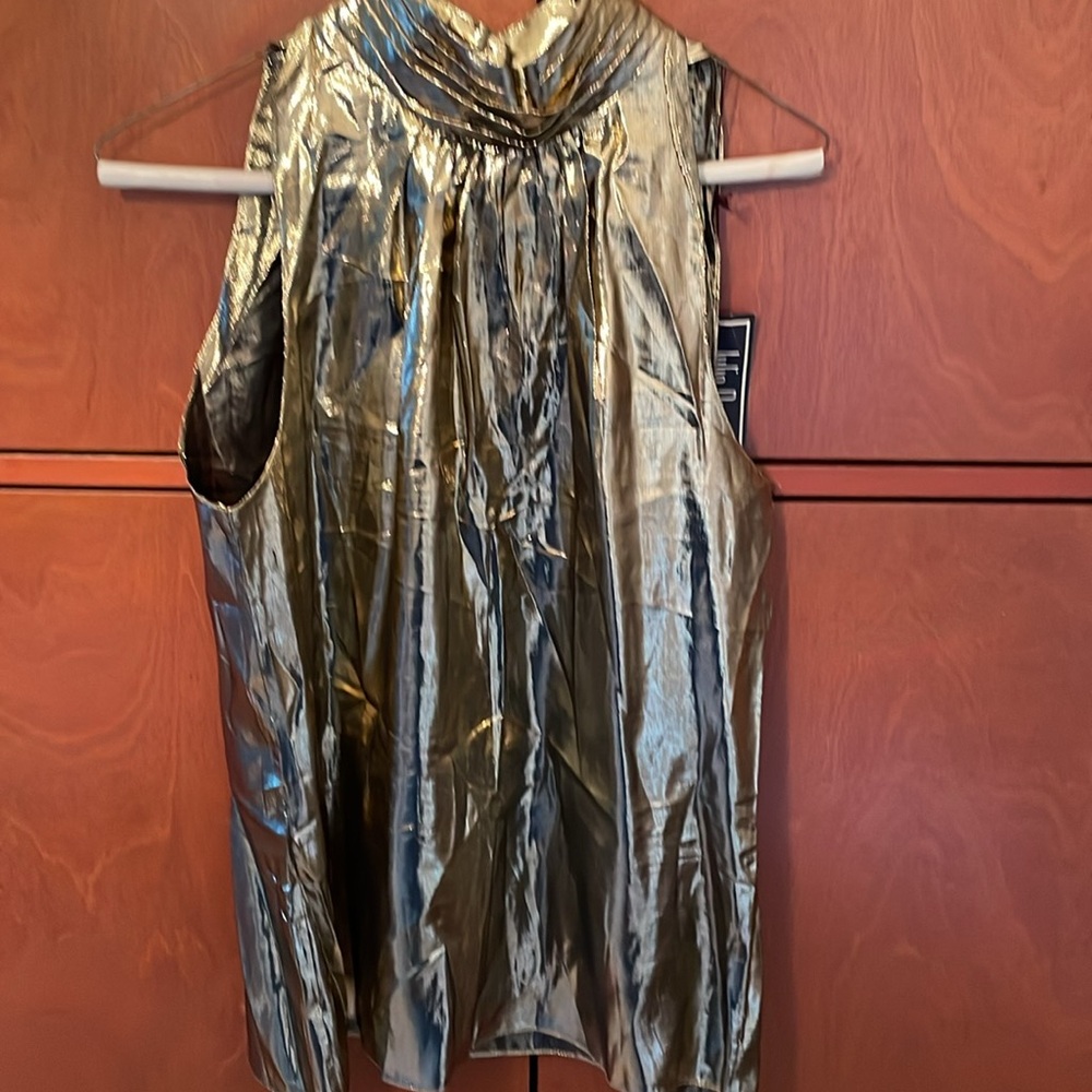 After 5 Julie Duroche gold shirt sz 8, sexy top, great for party vintage